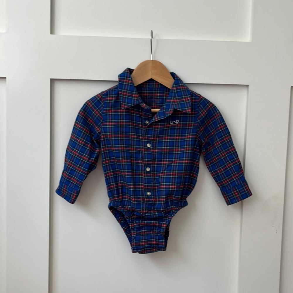 VINEYARD VINES Flannel Button Up BodySuit